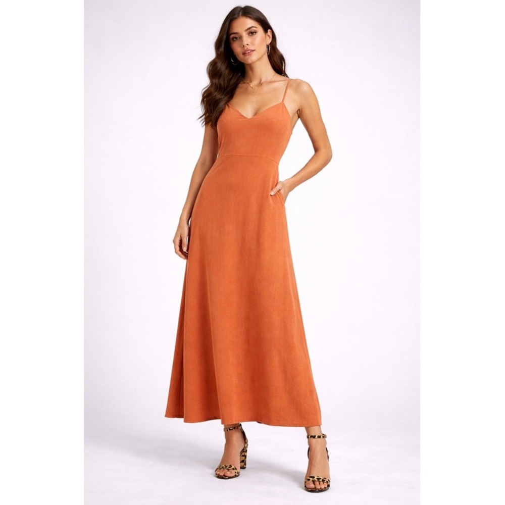 Theory Haranna Linen Blend Maxi Dress Canyon 00 NWT $425